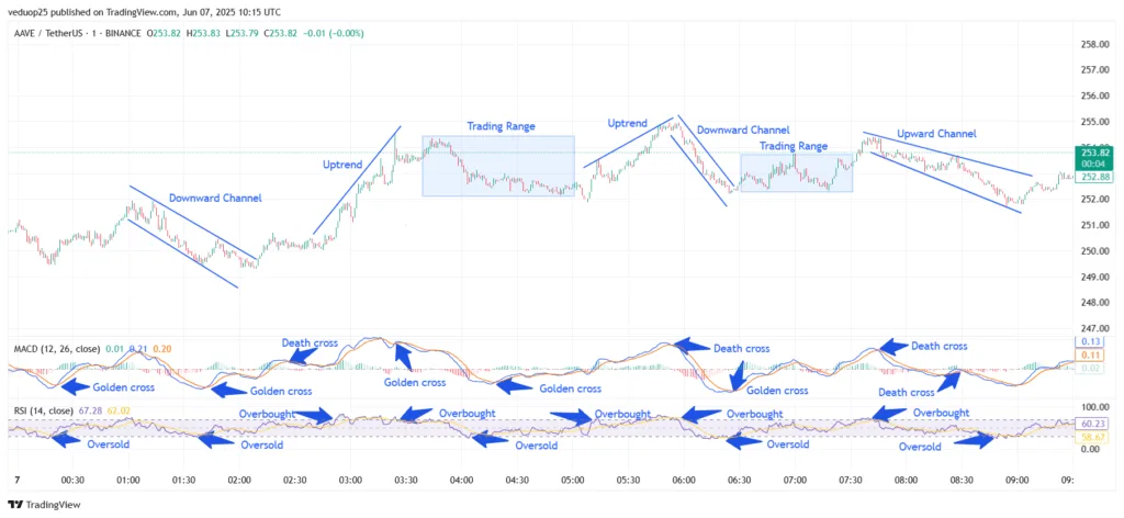Chart 2- AAVE/USDT M1 Chart, Analysed By Anushri Varshney, Published on TradingView, June 7, 2025